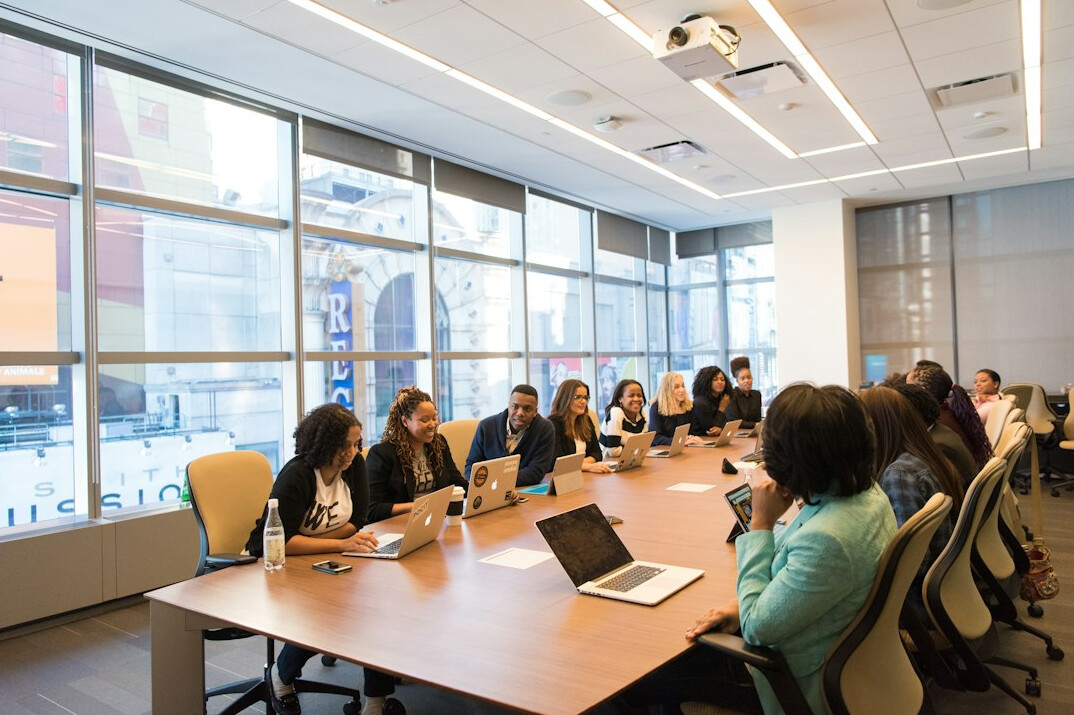 corporate team meeting in office